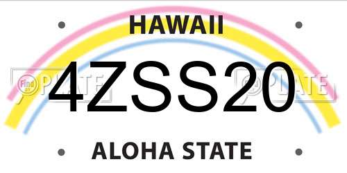 4ZSS20 Hawaii License Plate