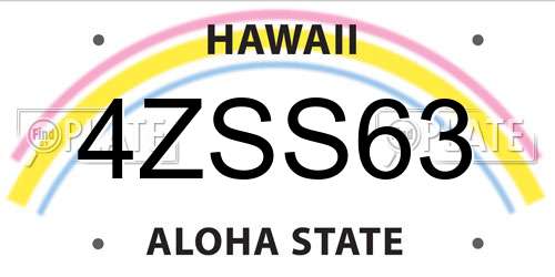 4ZSS63 Hawaii License Plate