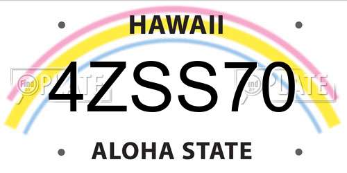 4ZSS70 Hawaii License Plate