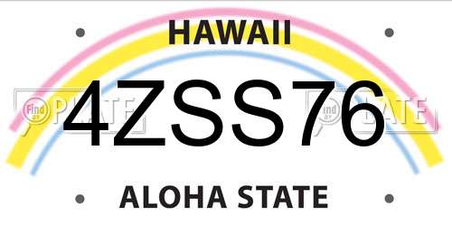 4ZSS76 Hawaii License Plate