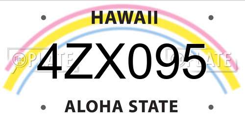 4ZX095 Hawaii License Plate