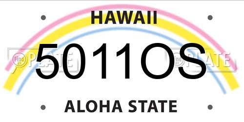 5011OS Hawaii License Plate