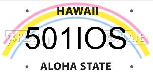 501IOS Hawaii License Plate