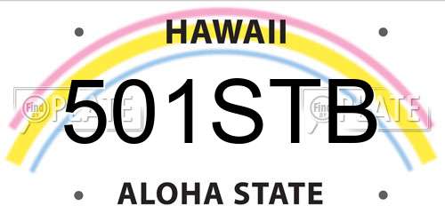 501STB Hawaii License Plate
