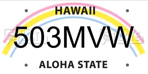 503MVW Hawaii License Plate