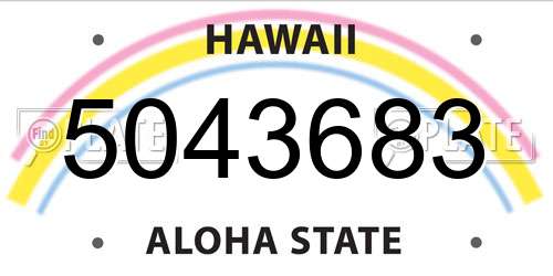 5043683 Hawaii License Plate