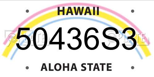 50436S3 Hawaii License Plate