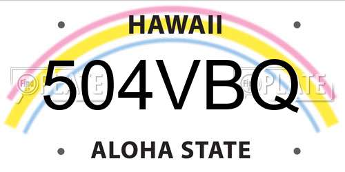 504VBQ Hawaii License Plate