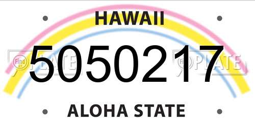 5050217 Hawaii License Plate