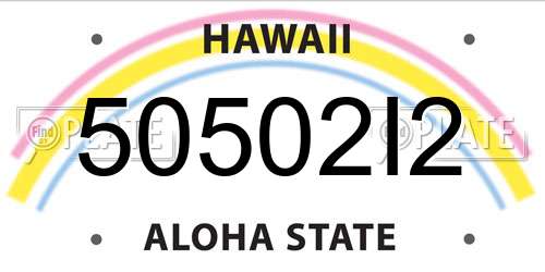 50502I2 Hawaii License Plate