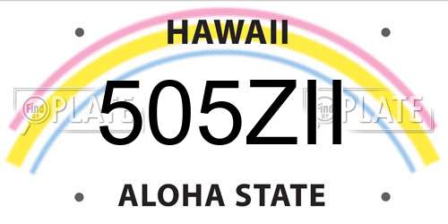 505ZII Hawaii License Plate