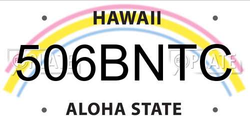 506BNTC Hawaii License Plate