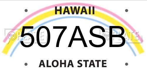 507ASB Hawaii License Plate