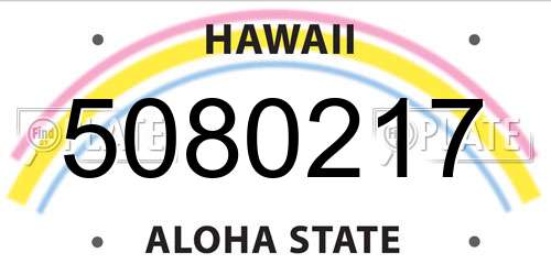 5080217 Hawaii License Plate