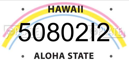 50802I2 Hawaii License Plate