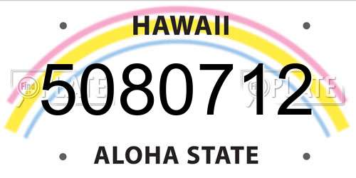 5080712 Hawaii License Plate