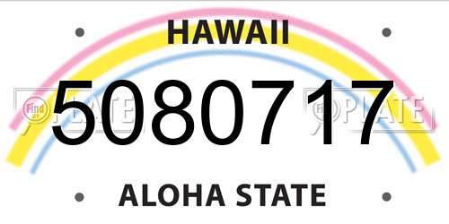 5080717 Hawaii License Plate