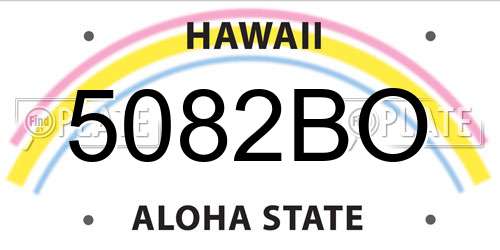 5082BO Hawaii License Plate