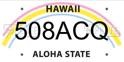 508ACQ Hawaii License Plate