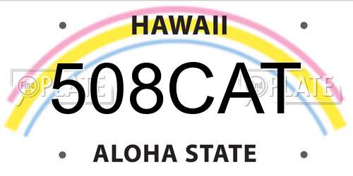 508CAT Hawaii License Plate