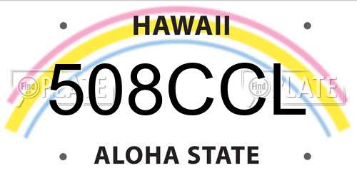 508CCL Hawaii License Plate