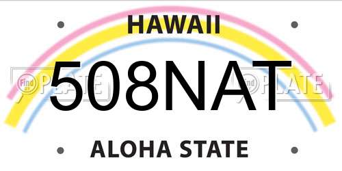508NAT Hawaii License Plate