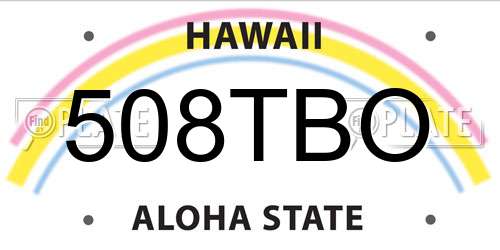 508TBO Hawaii License Plate