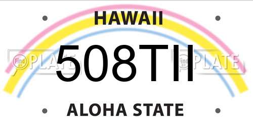 508TII Hawaii License Plate