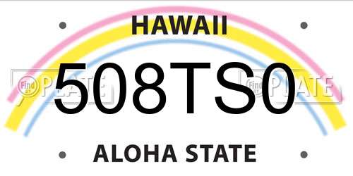508TS0 Hawaii License Plate