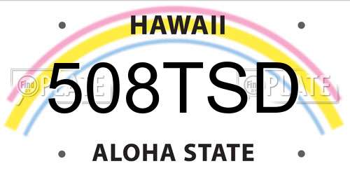 508TSD Hawaii License Plate
