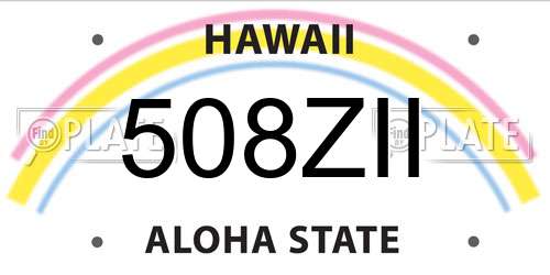 508ZII Hawaii License Plate
