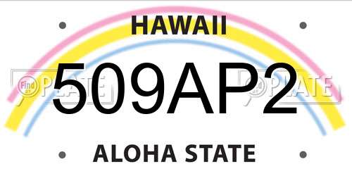 509AP2 Hawaii License Plate