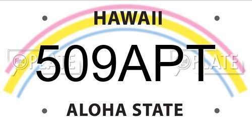 509APT Hawaii License Plate