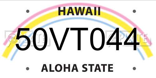 50VT044 Hawaii License Plate