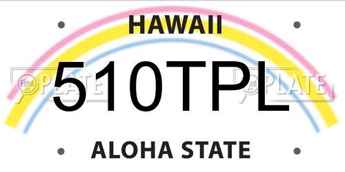 510TPL Hawaii License Plate