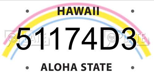 51174D3 Hawaii License Plate