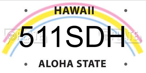511SDH Hawaii License Plate