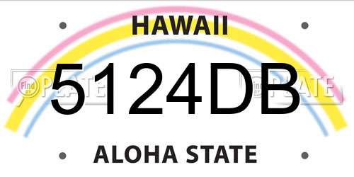 5124DB Hawaii License Plate
