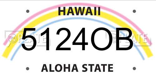 5124OB Hawaii License Plate