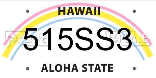 515SS3 Hawaii License Plate