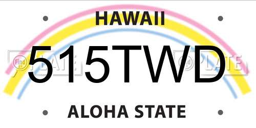 515TWD Hawaii License Plate