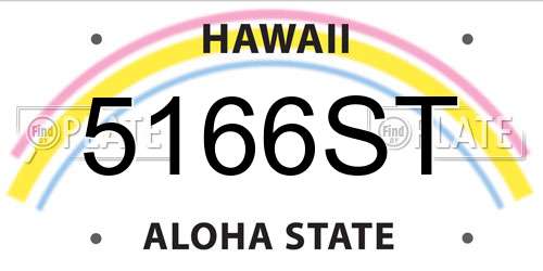 5166ST Hawaii License Plate