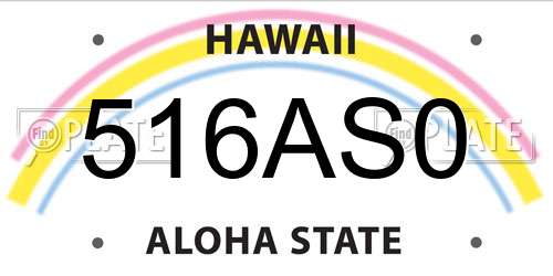 516AS0 Hawaii License Plate