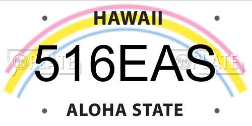 516EAS Hawaii License Plate