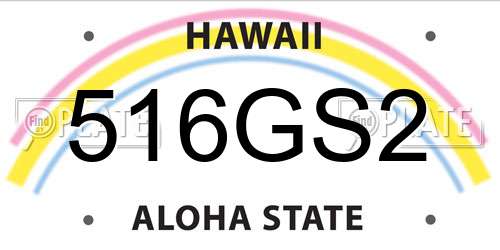 516GS2 Hawaii License Plate