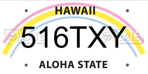 516TXY Hawaii License Plate