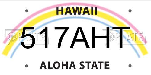 517AHT Hawaii License Plate