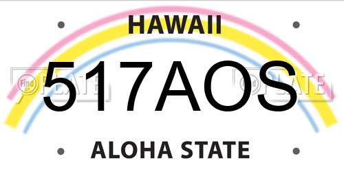 517AOS Hawaii License Plate