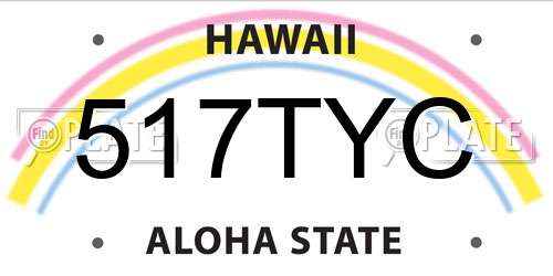 517TYC Hawaii License Plate
