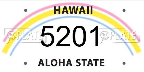 5201 Hawaii License Plate